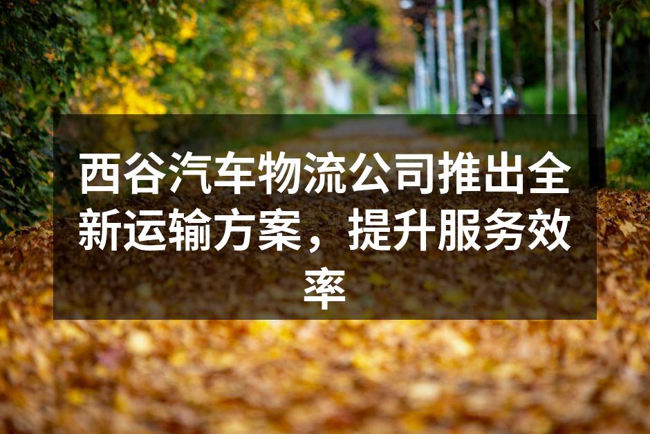 西谷汽车物流新方案宣传图